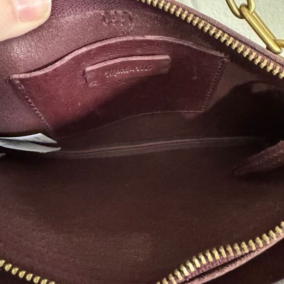 MADEWELL The Transport Accordion Maroon Leather Chain Crossbody - Picture 6 of 9